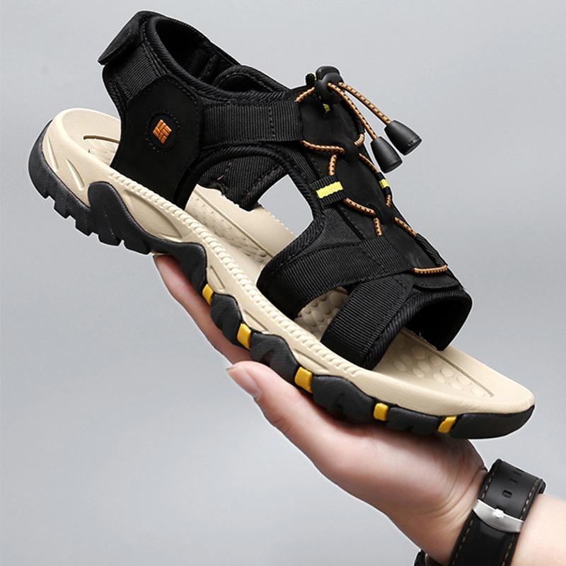 Sandals for Men In Large Size, Trendy Outdoor Sports Leather Sandals and Slippers, Breathable and Versatile Summer Casual Beach Shoes