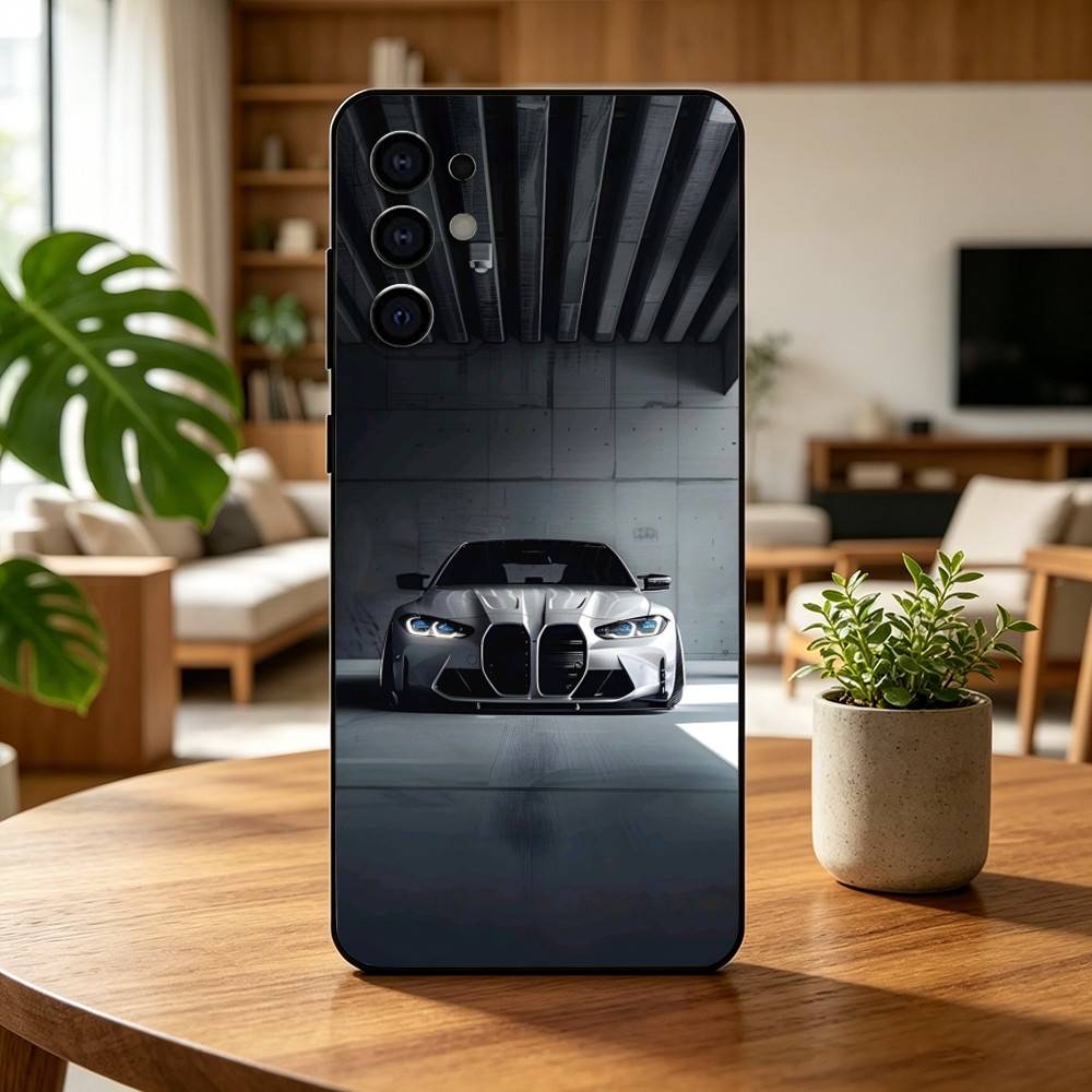 Cool Sports Blue-white Red Car-M4 CAR Phone Case For Samsung S25,S24,S21,S22,S23,S30,Ultra,S20,Plus,Fe,Soft Silicone Black Cover