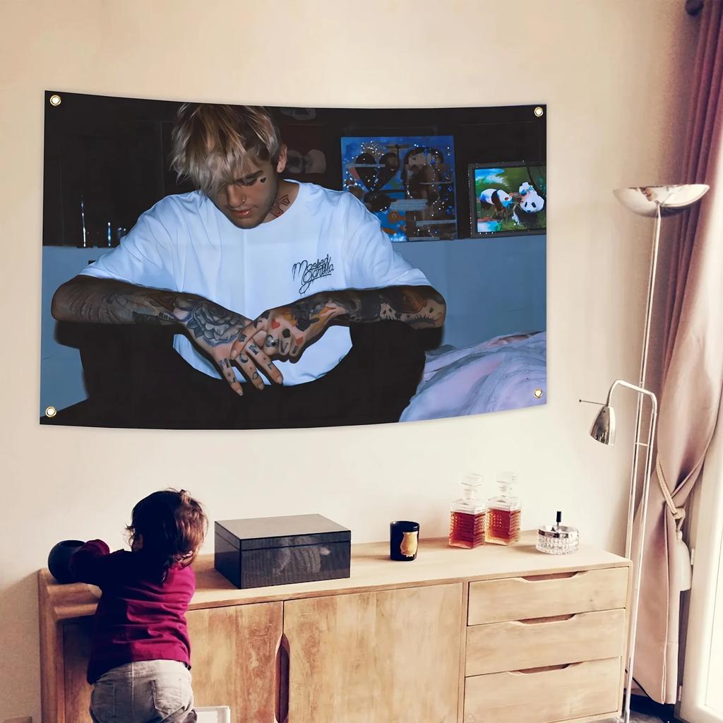 3x5 Ft 90x150cm Lil Singer Peep Tapestry Garage Flags for Bedrooms Custom Flag to Hang Outdoor Decor Barber Shop Decoration Home
