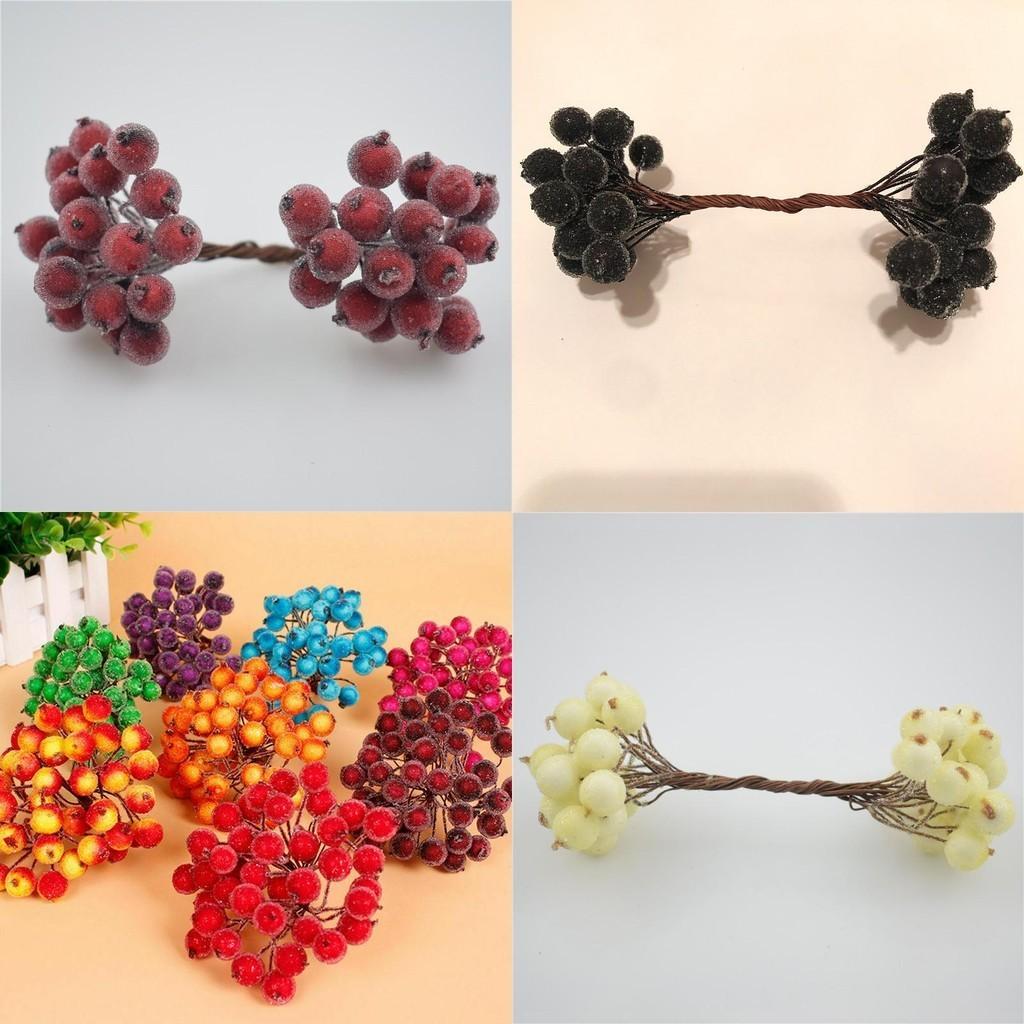 Delicate Mini Christmas Foam Frosted Holly Berry Flower Arrangement For Home Decor