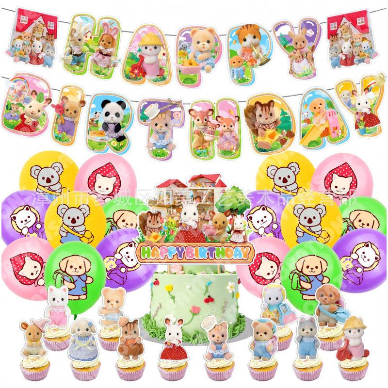 Sylvanian Families Dzimšanas dienas ballītes dekorāciju