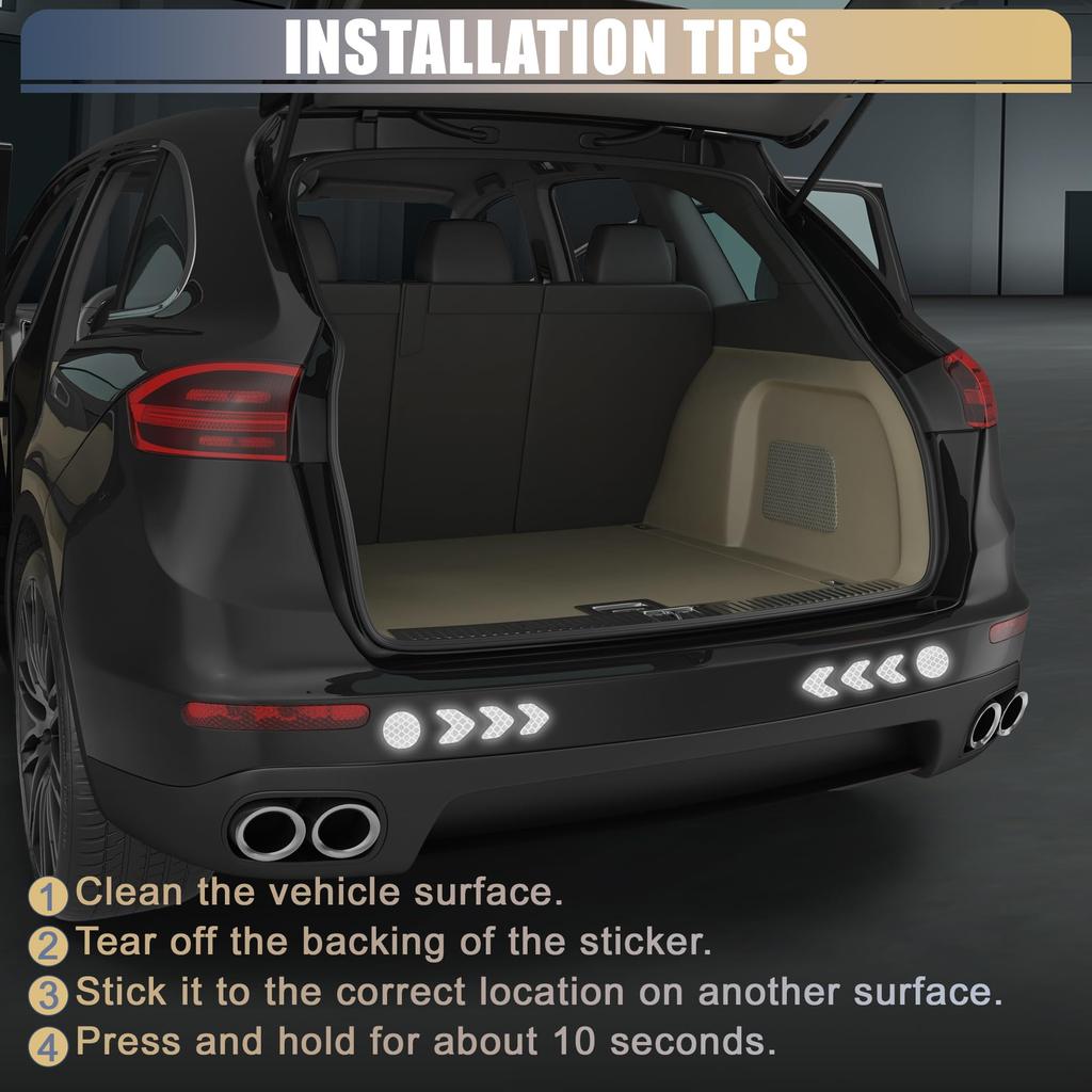 X AUTOHAUX 42 Stück Motorrad Antireflektierendes All Warnband Außen Reflektierende Streifen Mehrzweck PET Material Weiß