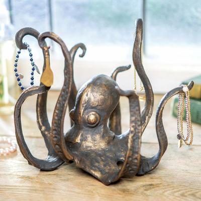 Oktopus Statue Kreativer Realistischer Harz Tassenhalter Desktop Oktopus Dekoration für Wohnzimmer