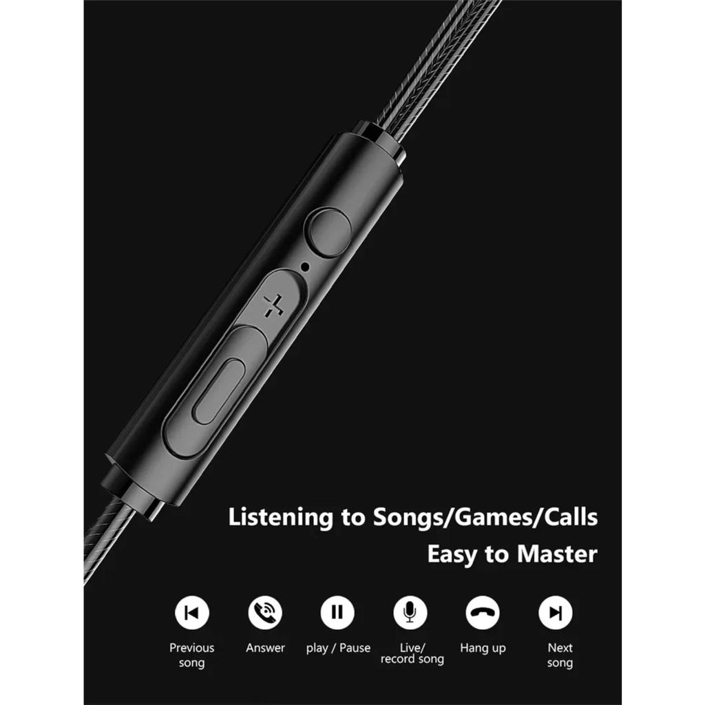 HIFI 6D Surround Bass In-Ear Wired Headphones 3.5mm Type C Earphone Sports Waterproof Gaming Headset Handfree Earbuds with Mic