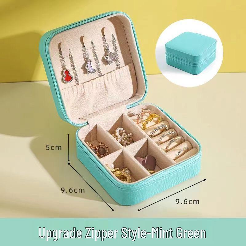 Korean Style Portable Jewelry Box for Stud Earrings & Rings, Anti-Oxidation Travel Organizer