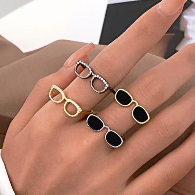 Trendy Adjustable Mini Glasses Ring: Creative and Unique Style for Women and Couples