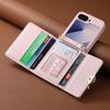 Crossbody Cards Solt Wallet Leather Case For Samsung Galaxy Z Flip 6 5G Triple Fold Pocket Golden Leaf Flip6 Bag Lanyard Cover