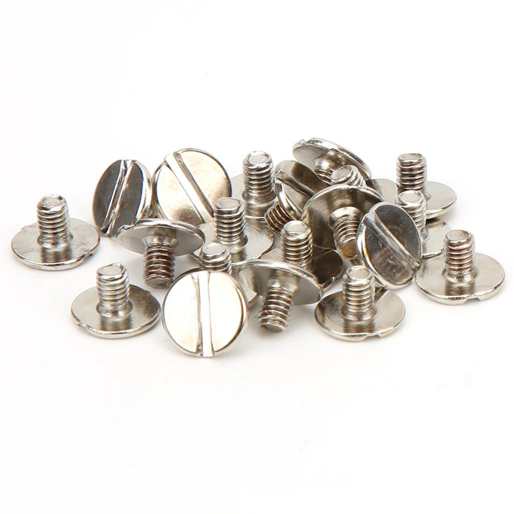 20 Set Brass Rivet Account Book Connecting Screws Notebook Binding Belt StudsSilver