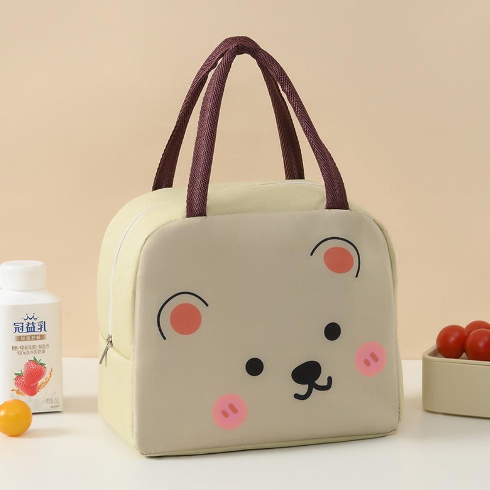 Cartoon Animals Pattern Thermal Lunch Bags Waterproof Lunch Box Handbag Tote Lunchbox Bag  Children