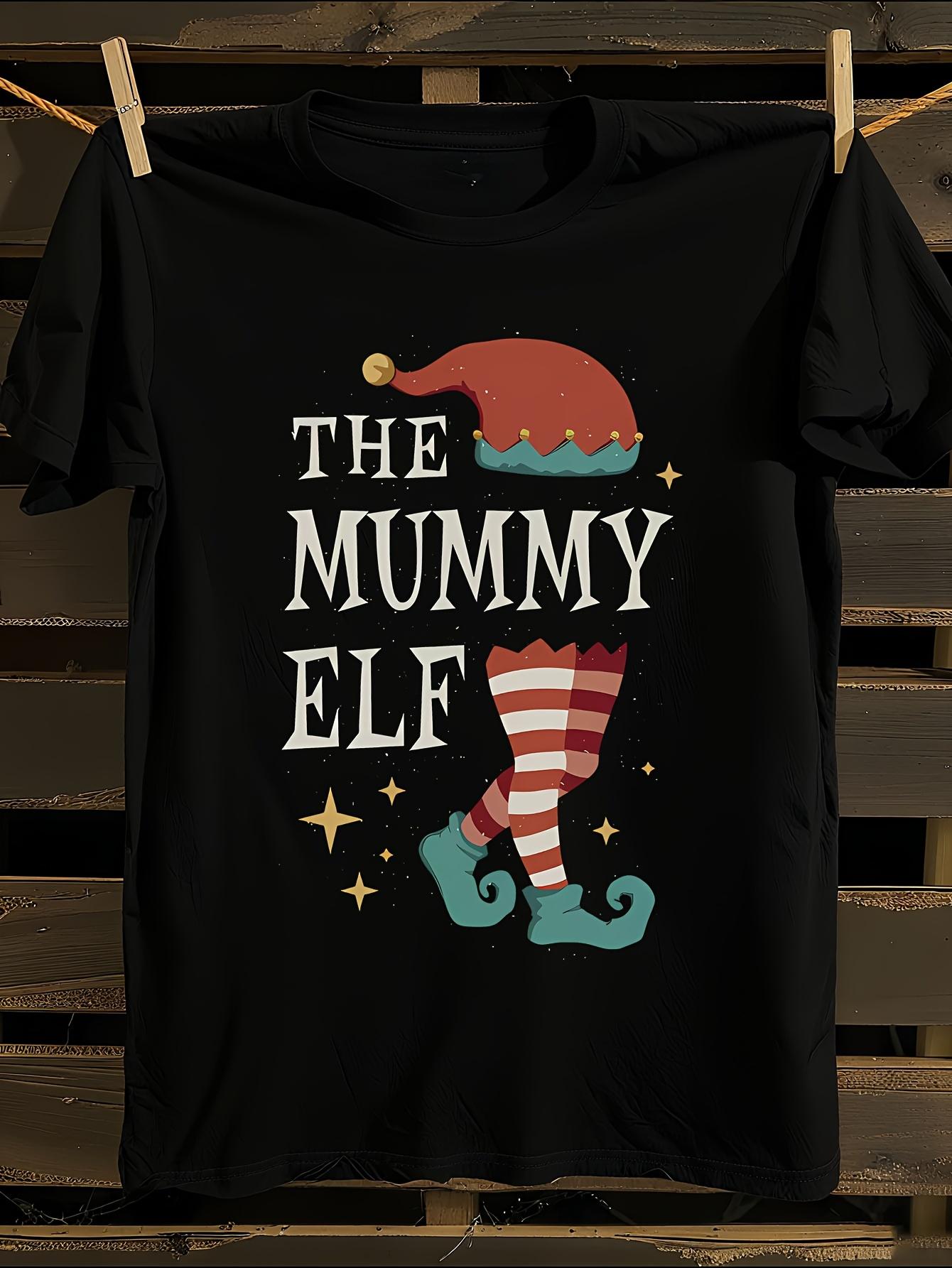 Funny Christmas The Mummy Elf Graphic Tshirt S