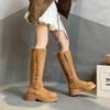 [Fanfna] Retro long snow boots women's 2025 autumn new velvet thickened warm fashionable versatile boots