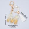 Trendy White Tassel Letter Keychain with Crystal Pendant