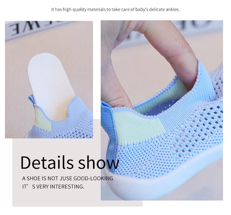 Atmungsaktive Flyknit-Mesh-Schuhe für Kinder - Kollisionsschutz, weiche Sohle, Bonbonfarben, Unisex Kleinkind Freizeit