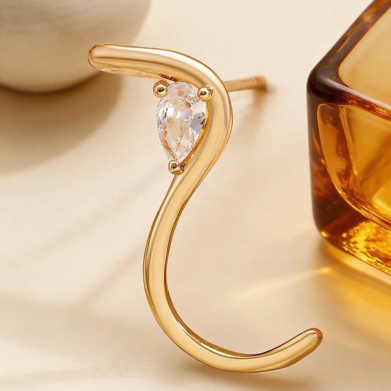 Earrings for Women S-Shape Cubic Zirconia Stud Earrings Jewelry Gift for Her On Valentine's Day Birthday Party