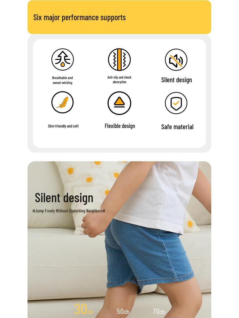 Golden Shark Kids' Wide Fit Non-slip Indoor Shoes - Silent, Breathable Soft Sole for Kindergarten and Early Education.