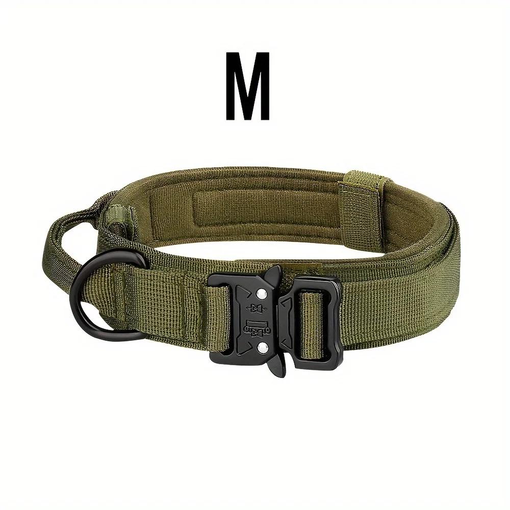 Tactical Hunting Dog Collar Traction Rope Zinc Alloy Imitation Nylon Velcro Adjustable in Size Hunt Accessories
