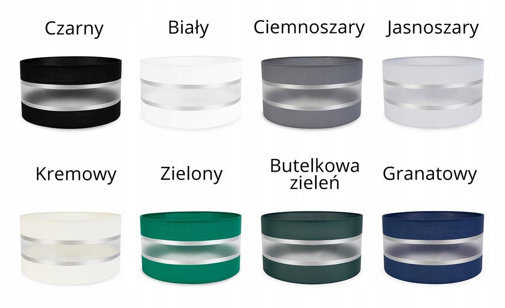 Modern Lampshade 35Cm Chrome Strip Choice Of 8 Colors