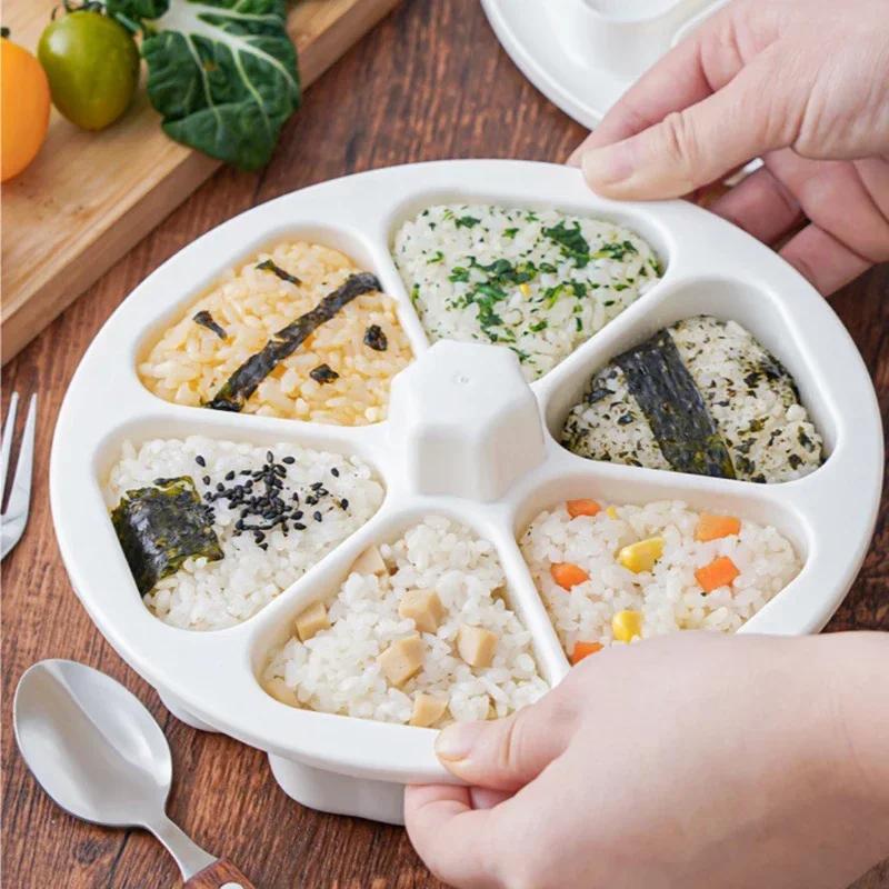 Six In One Triangle Rice And Vegetable Roll Mold, Food Grade Sushi Making Tool, Household Diy Laver Steamed Rice Bento Box