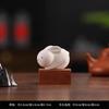 Small Rabbit Tea Pet Ornament White Porcelain Cute Mini Tea Spoon Holder Tea Set Accessory