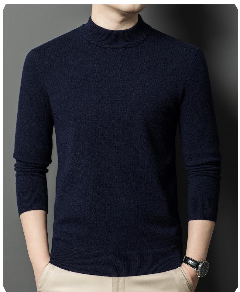 Herrenpullover mit halbem Rollkragen: Trendige Herbst/Winter Strickware im koreanischen Stil, Warme Oberbekleidung für Herren