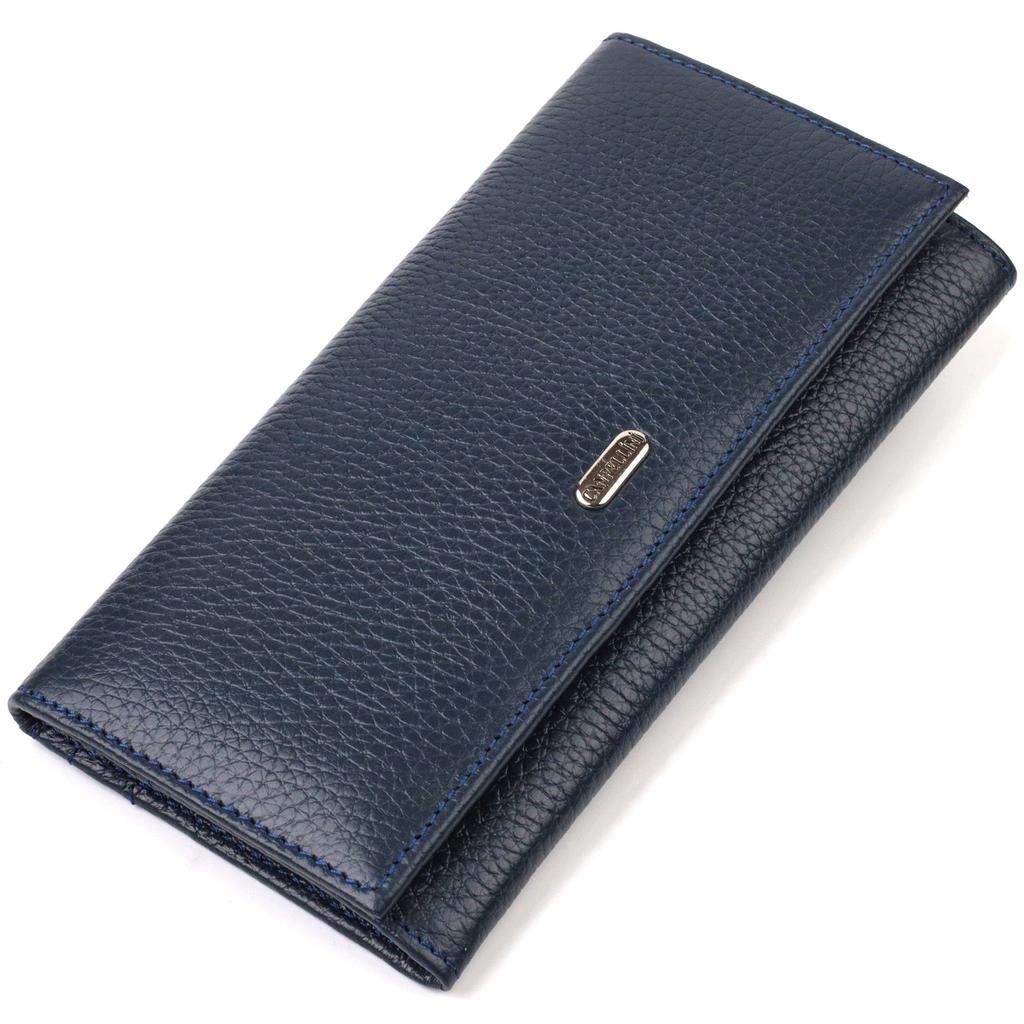 Women's Roomy Wallet Made of Genuine Leather CANPELLINI 21830 Blue