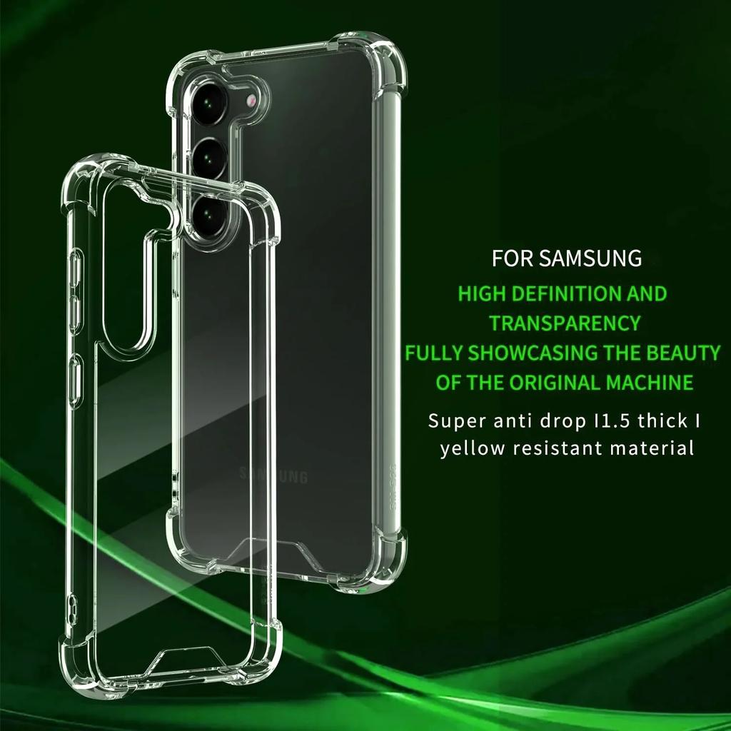 Transparent Shockproof Soft Case For Samsung Galaxy S10 S10E S20 S21 S22 S23 FE S24 Plus S25 Ultra Note 8 9 10 20 Clear TPI Case