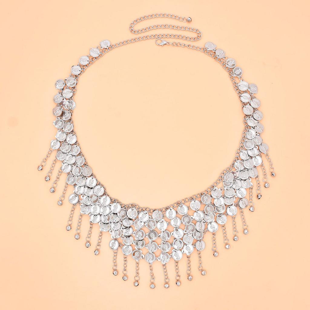 Multilayer Wide Waist Chain Elegant Tassels Waistband Fashionable Body Chain for Stylish Outfits