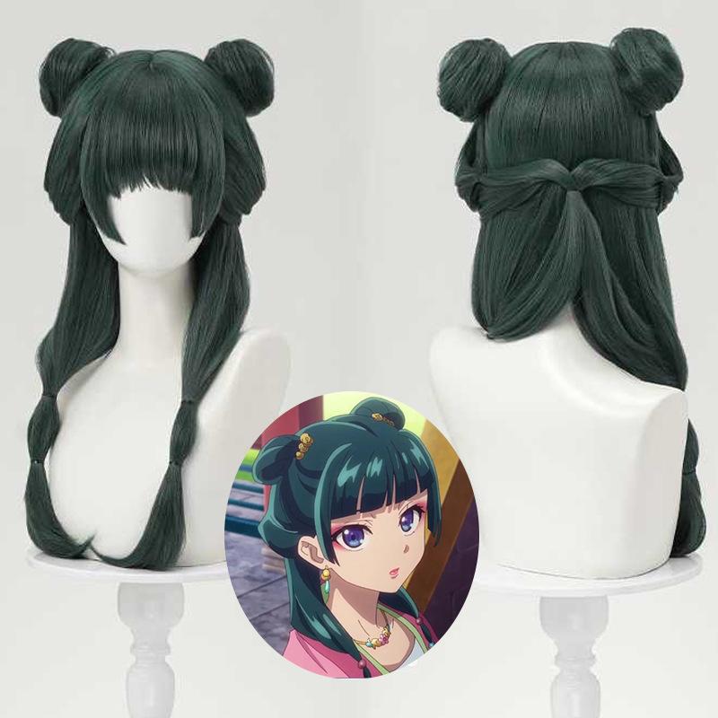 Maomao Cosplay Paruka Deníky lékárnice Kusuriya No Hitorigoto Anime Zelené Syntetické Vlasy Tepelně Odolná Dámská Čepice na Halloween