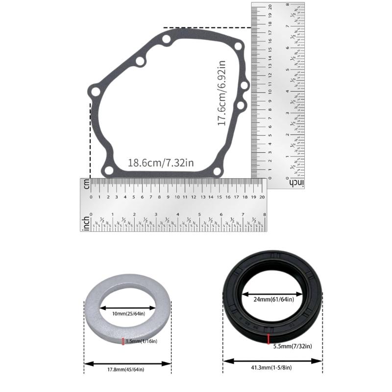 Crankshaft Side Cover Gasket Oil Seal Kit Rubber Fiber Acrylic Aluminum Set For Predator 212 11381-ZH8-801 11381-ZE1-800 90601-ZE1-000