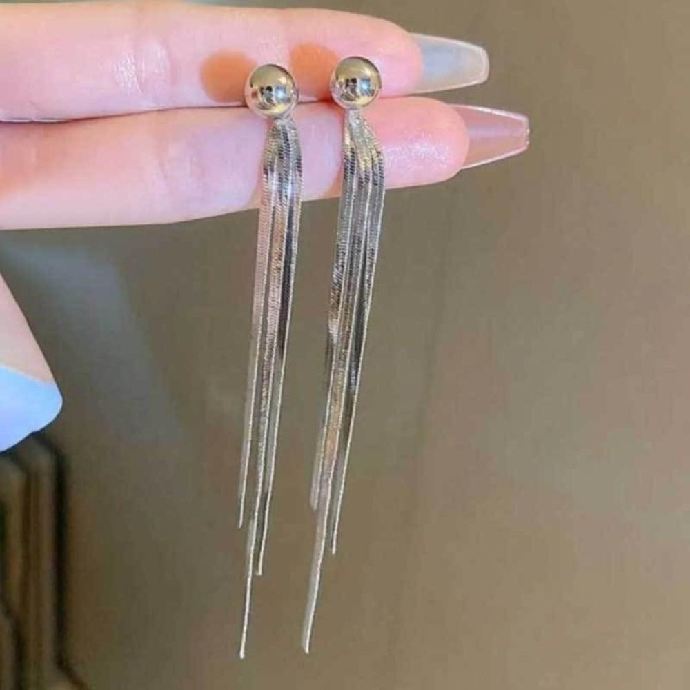 Light Luxury Tassel Pendant Earrings Elegant Drooping Earring Charm Metal Earrings Special Events