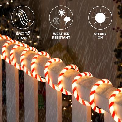 33FT LED Zuckerstangen-Lichterkette Wasserdicht für den Außenbereich Kupferdraht Zuckerstangen-Muster Lichterkette 8 Modi Weihnachtsfeier Dekorationslichter