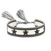 Women's Handwoven Star & Heart Tassel Bracelet with Personalized Embroidery