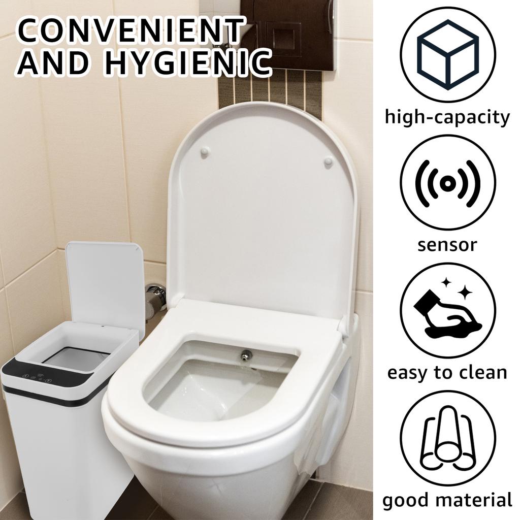 Intelligenter Sensor Mülleimer 12L Berührungsloser Mülleimer Intelligenter Elektrischer Wasserdichter Toiletten-Badezimmer-Küchen-Kunststoff-Mülleimer