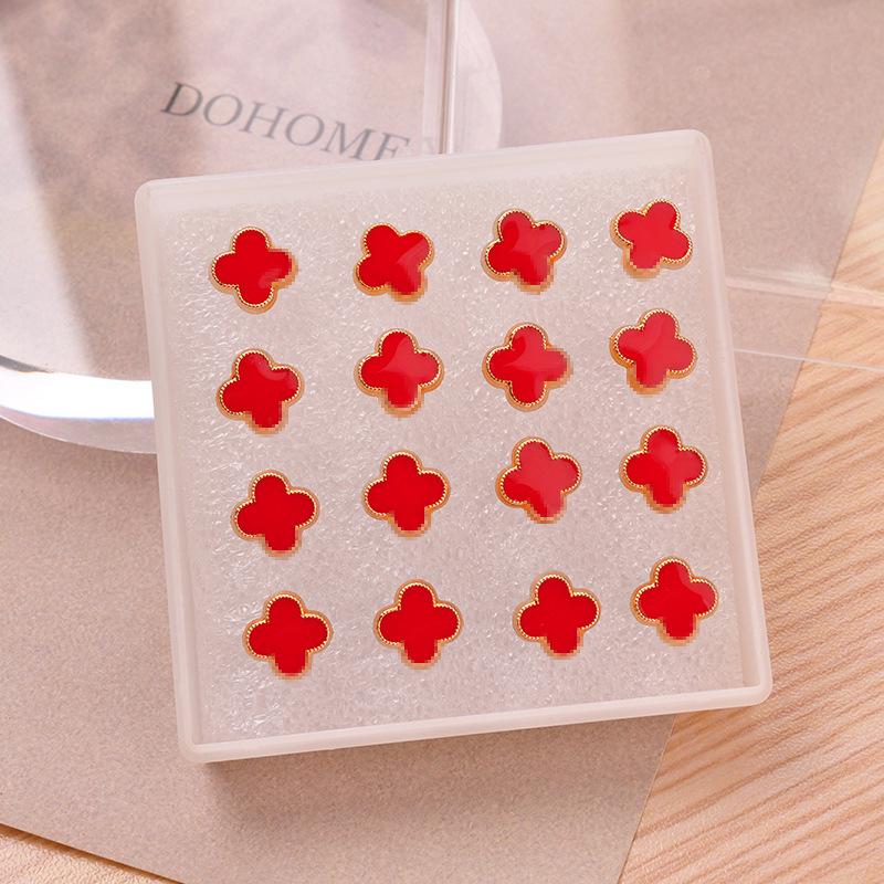 2025 Trendy Four-Leaf Clover Resin Stud Earrings for Women - Luxurious Niche Design