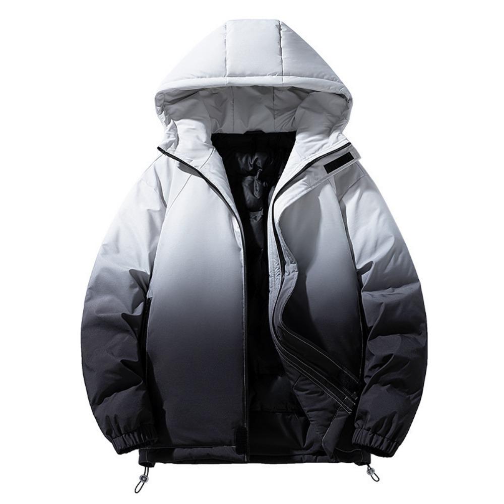 Down Jacket Men's Short Winter White Duck Down Student Warm Hooded Jacket Outdoor Hiking Jacket Jacket