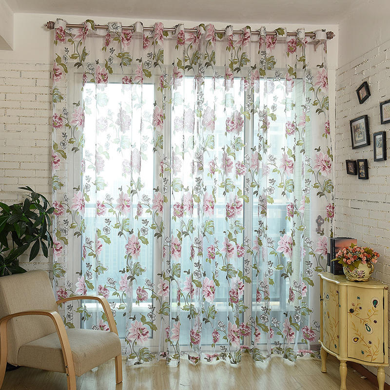 3D Luxury Sheer Curtains for Living Room The Bedroom Kitchen Tulle for Windows Voile Yarn Curtains Curtains for Bedroom 1pcs