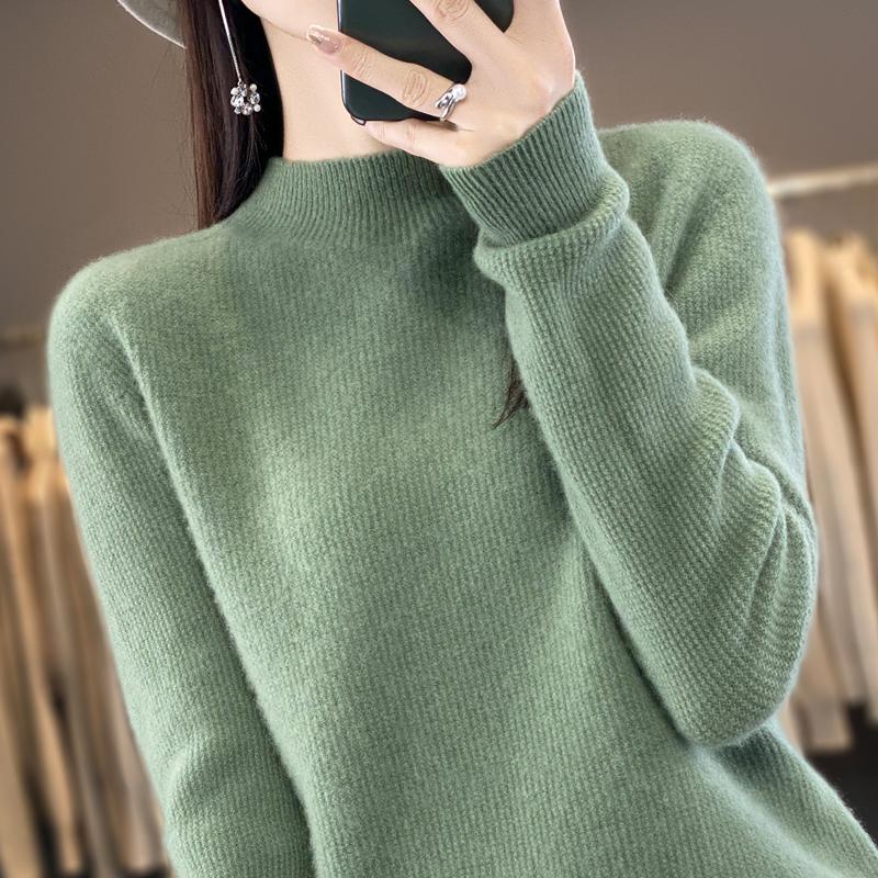 Women's Cashmere Sweater Qinghe Cashmere 30% Cashmere 70% Wool Autumn and Winter Cashmere Pullover Soft and Warm