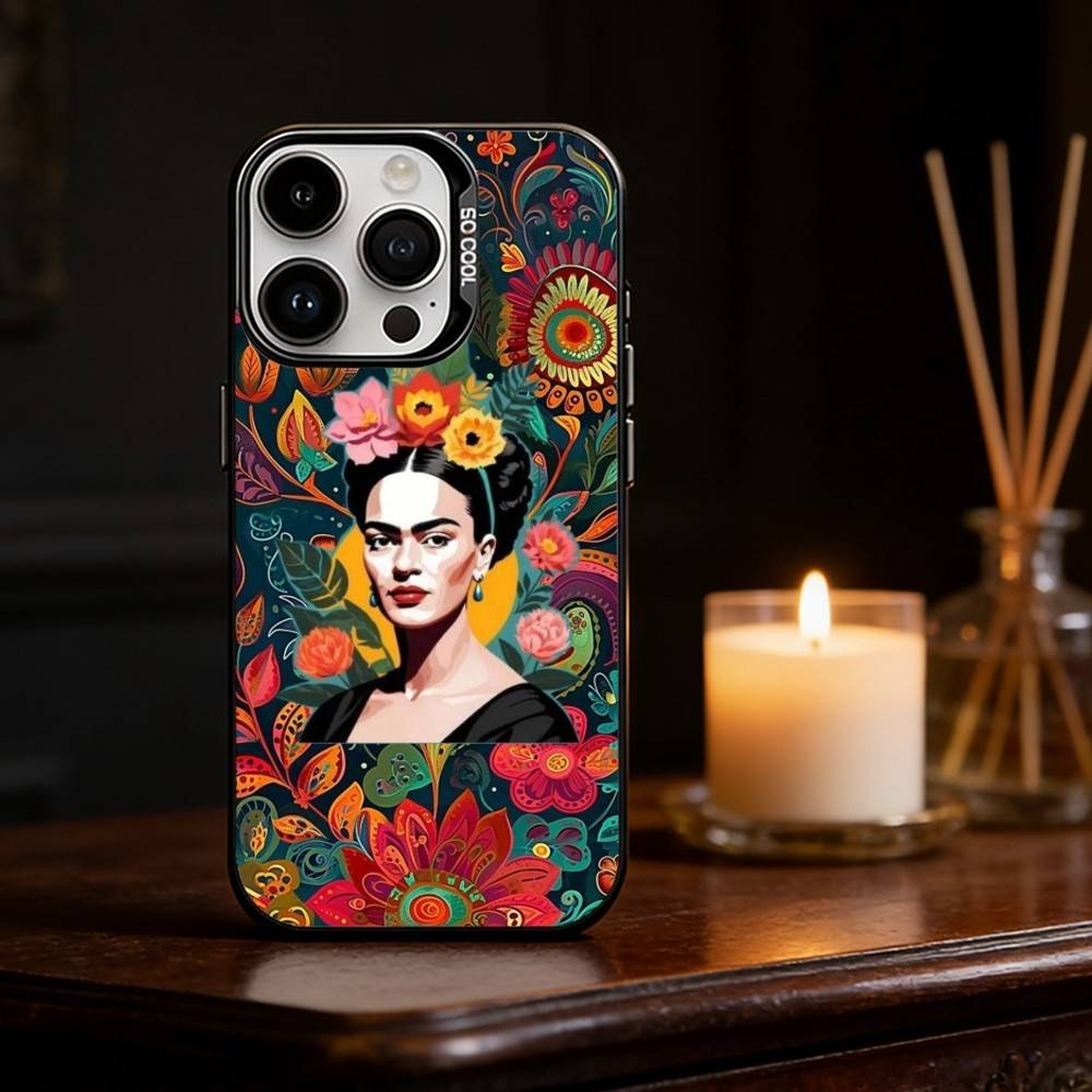 A-Art Frida Kahlo Phone Case For iPhone 17,16,15,14,13,12,11,Pro Max,Plus Candy Silver Cover