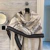 NINA SOLOR Horse Print Silk Wool Large Shawl