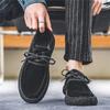 Fashion Loafers for Men's Suede Leather Casual Shoes Lace-up Men Light Comfortable Driving Flats Mens Outdoor Oxfords Shoes