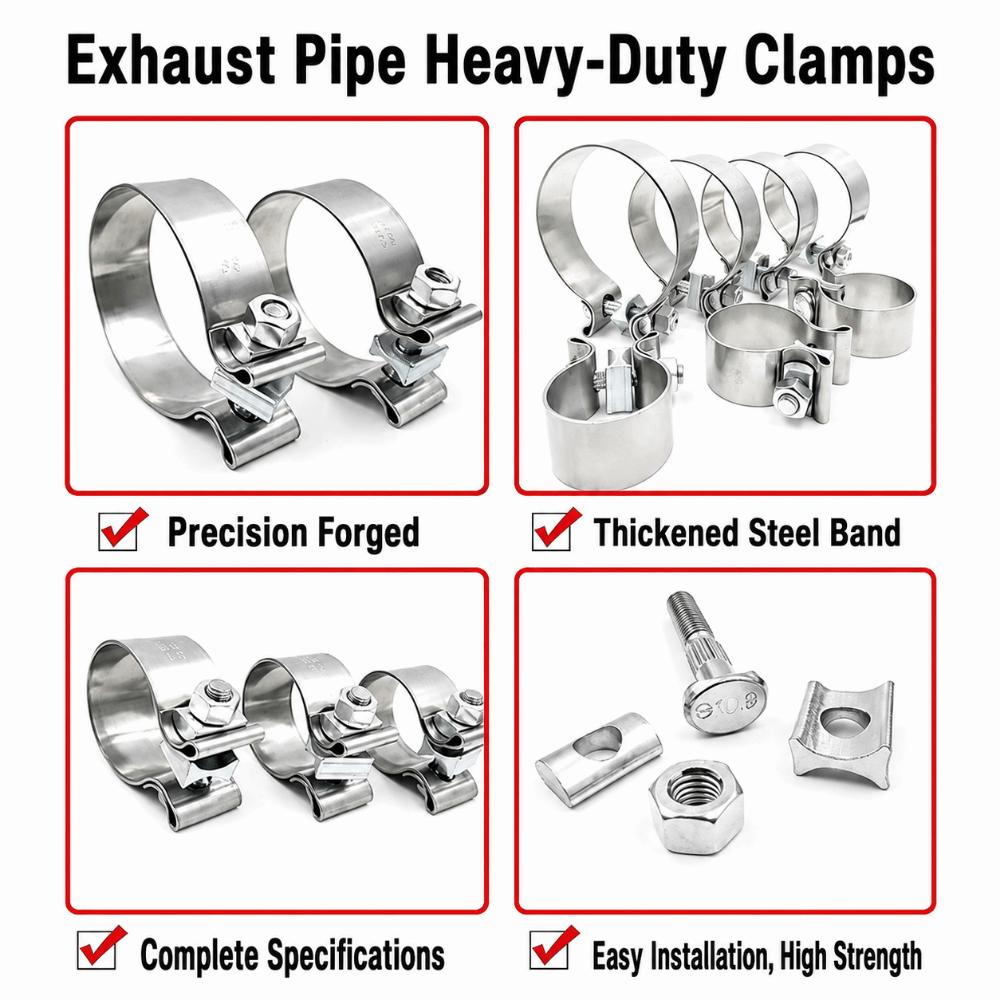 Stainless Steel Pipe Connection Hoop 40-76mm Steel Pipe Clamp Strong Hose Clamp