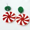 Holiday Spiral Pinwheel Lollipop Earrings - Double-Sided Acrylic