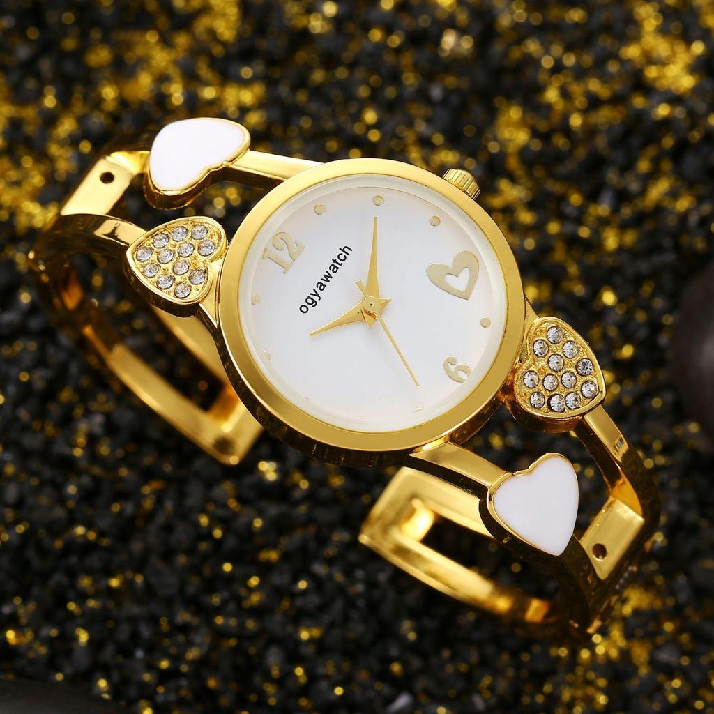 Bracelet Watch Women Watches Heart Shaped Luxury Rhinestone Women's Watches Ladies Watch Steel Clock