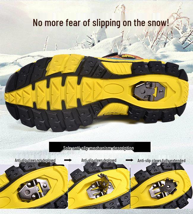 Boys' Non-Slip Winter Hiking Boots - Warm Outdoor Sports Footwear for Kids