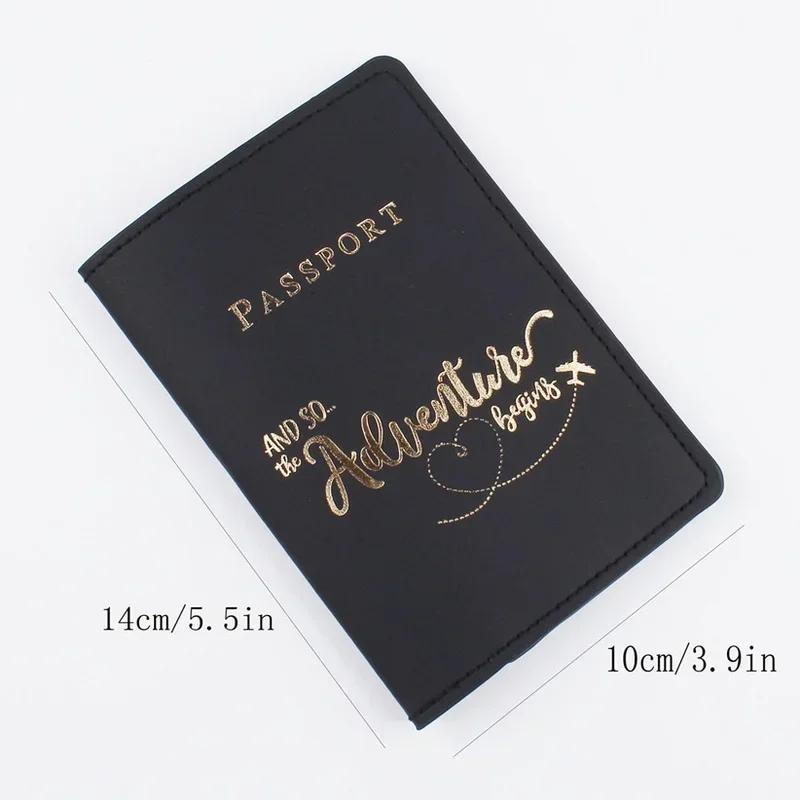 Pu Leather Passport Cover Simple Letter Plane Pattern Men Women Travel Wedding Passport Covers Holder Fashion Wedding Gift
