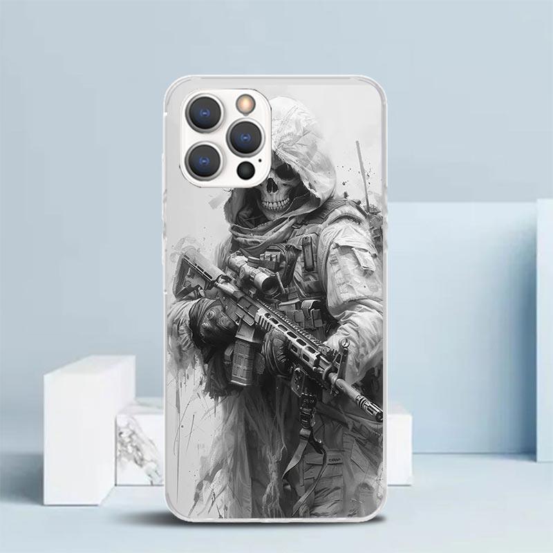 Military Army Special Forces Soft Cover for iPhone 16 17 Air 15 14 Pro Max 16E Phone Case 13 Mini 12 11 7 SE 8 Print Pattern Fit