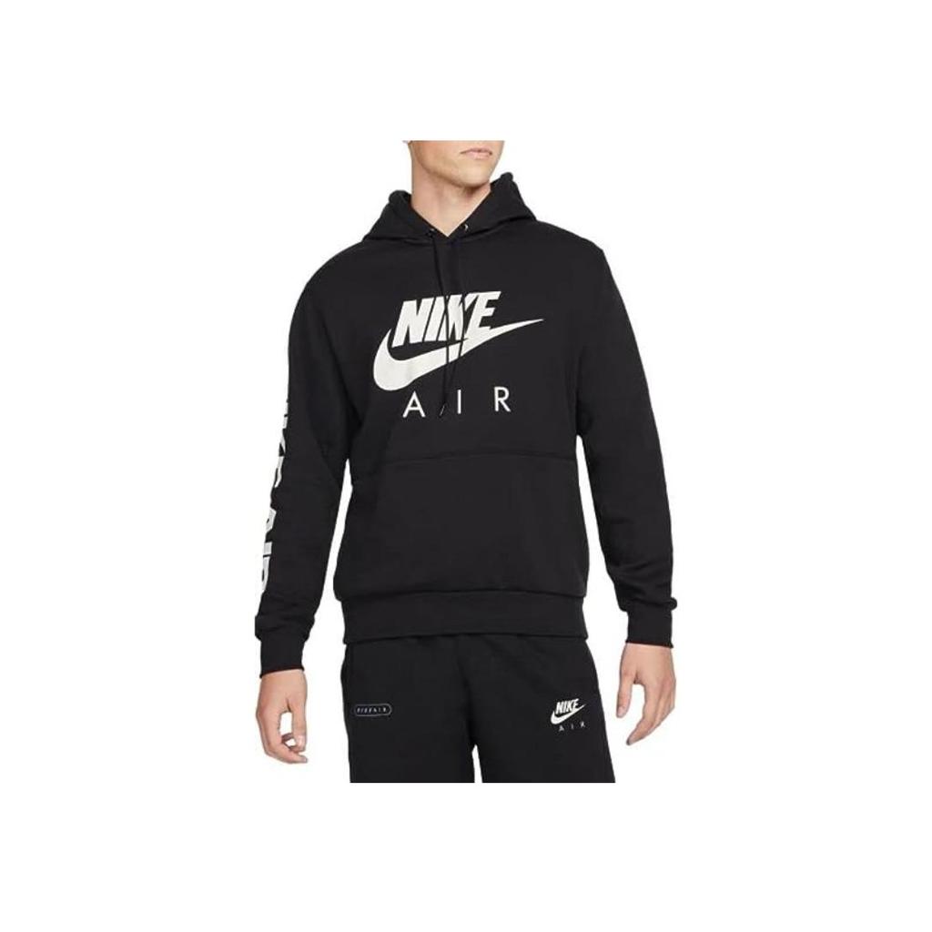 Nike Solid Color Hooded Long Sleeve Sweatshirt Men Tops Black DM5202-010