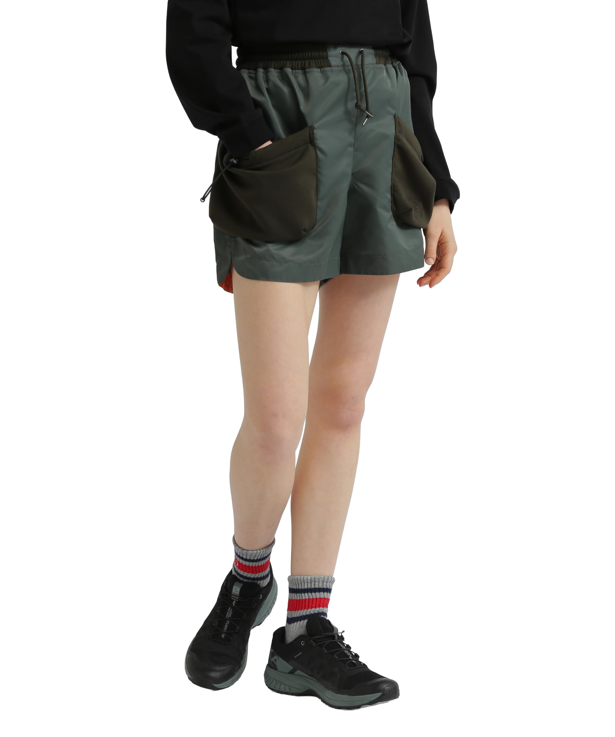 

AVIREX NYLON COMBI SHORT PANTS Women s M 310 Olive 783-5213601