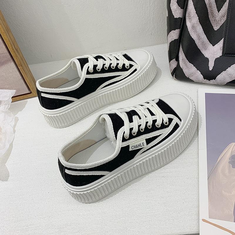 Summer canvas shoes women's platform biscuit shoes new Xiaoxiangfeng women's shoes versatile casual board shoes