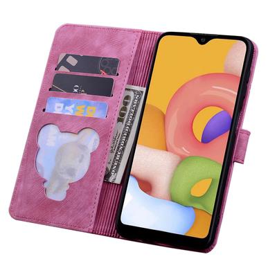 For Samsung Galaxy A34 5G PU Leather Folding Stand Wallet Case Imprinted Cat Phone Shell with Strap